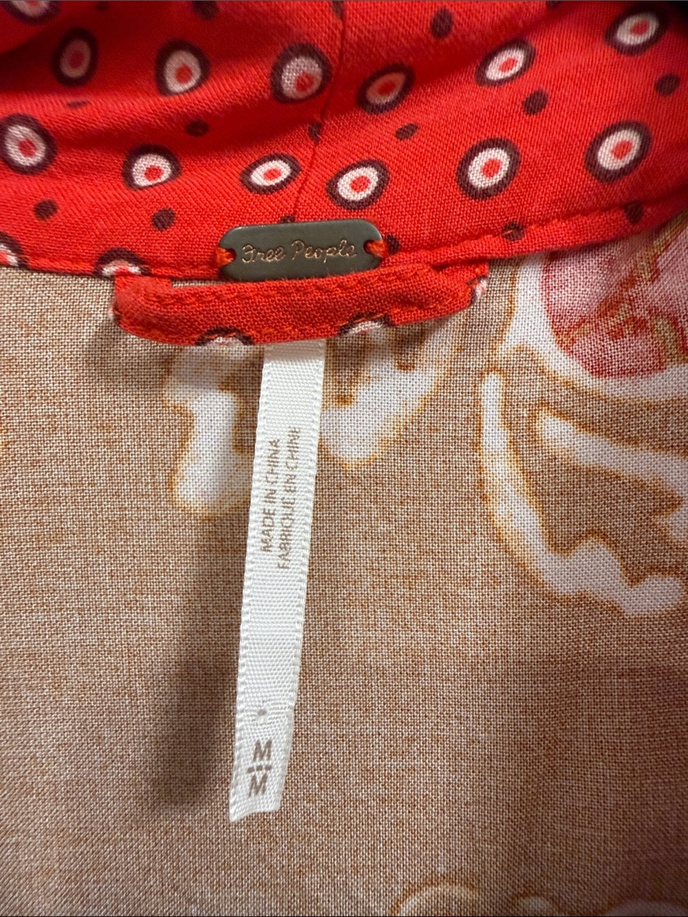 Free People Multi-Color Floral Patchwork Cardigan - Red, Mustard, Red - Picture 2 of 3
